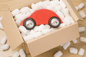Red car in box