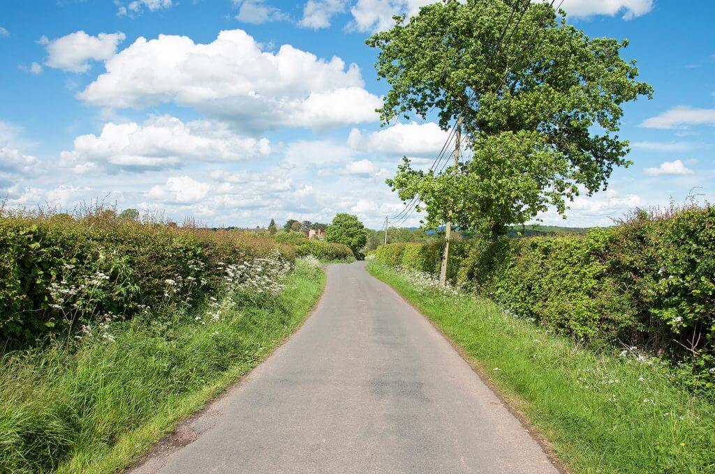 Road in British countryside
